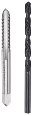 sourcing map Metric Tap and Drill Bit Set, M6 x 1 Thread Tap & 5mm Black Oxide Twist Drill Bit, Straight Flute Tap Tapping Threading Repair Tool Kit