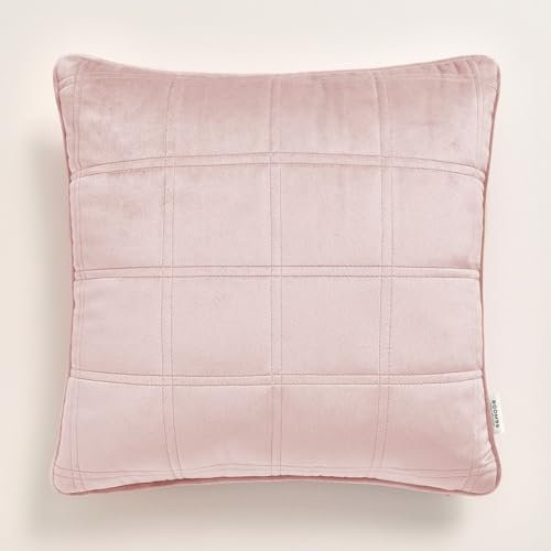 ROOM99 Colette Housse de Coussin décorative, 50 x 50 cm, en Velours, esthétique, Moderne, pour Chambre à Coucher, Salon, Rose poudré