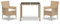 Gecheer 3-TLG. Garten Essgruppe, Sitzgruppe Garten, Essgruppe Outdoor, Garten Tisch und Stuhl, Gartengarnitur, Rattan Terrassenmöbel, Gartenmöbel Set