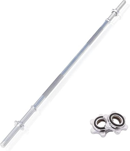 DONATIF Langhantelstange aus Stahl, 180 cm, mit Schraubverschluss, Langhantel 28 mm, verchromt, Fitnessgeräte für Zuhause, Fitness Home Gym