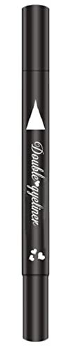 Eyeliner Stempel, 2 in 1, wasserfester flüssiger Eyeliner mit Doppelkopf Make up Stift, schwarzes Herz