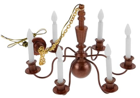 Puppenhaus-Kronleuchter Puppenhausbeleuchtung Mini-Deckenleuchte Miniatur-Kronleuchter wohnzimmerbeleuchtung wohnzimmerlampe Miniaturlicht Puppenhaus-Miniaturlampe Metall BESPORTBLE