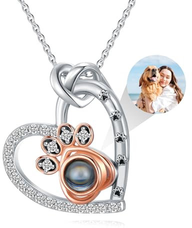 Dorunmo Personalisierte Kette mit Bild Anhänger 925 Sterling Silber Halskette Kette Schmuck mit Foto Bild Anhänger Geburtstag Jubiläumsgeschenke für Sie/Frauen