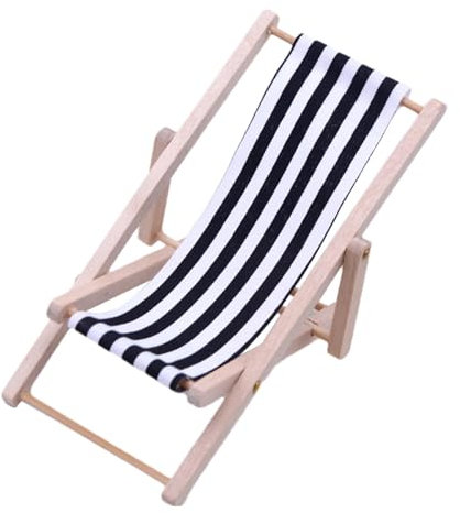 Fulenyi Miniatur-Strandstuhl, Deko-Puppen-Liegestuhl, Puppenhaus Miniatur Klappstuhl, Faltbarer Strandstuh, Miniatur Liegestuhl, Miniliegestuhl Strandkorb, Mikrolandschaft Deko