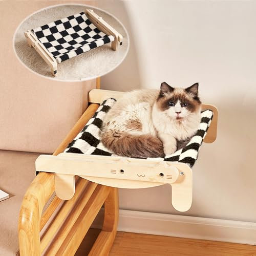 TOTHDATE Cat Window Seat for Indoor Cats, Cat Window Ledge Seat Off The Floor Cat Beds cat hammock for Window Bedsides Floor Radiator Drawers, Checked