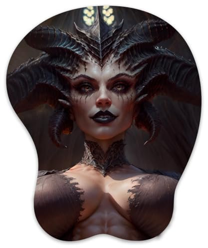 Lilith Diablo Tapis de souris 3D avec seins en silicone et repose-poignet antidérapant Anime Manga