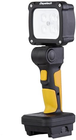DAYATECH Cordless LED Work Light, Zoom Handheld Spotlight Compatible with Dewalt, Milwaukee and Makita 18-21V Battery, 3000 Lumens, Pivoting Head, (Charger and Battery Not Included)