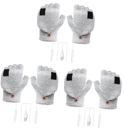 SUPVOX Guantes Calefactables USB Sin Dedos Guantes De Invierno para Mantener Las Manos Calientes Frío Calefactables para Mujer Hombre