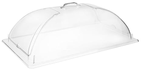Olympia Kristallon Polycarbonate GN 1/1 Domed Cover, 535x333x180mm | Prevents cross-contamination by keeping food protected while allowing clear visibility of contents in busy kitchens.
