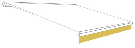 Eclipse Volant aus Polyacryl inkl. Keder, hochwertiges Markisentuch Farbe: Gelb, Markisenbreite: 4.0 m Zubehör für Verschiedene Markisen als Sonnenschutz für Balkon und Terrasse