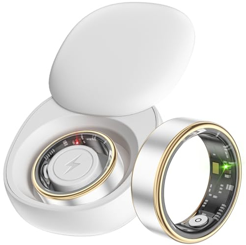 Smart Ring Fitness Ring Tracker Smartringe für Damen Herren Schrittzähler Aktivitätstracker 5ATM Wasserdicht Schlaftracker Smartring Herzfrequenz Fitnesstracker Smart Ring Android iOS Pulsmessser