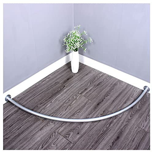 Weiße Ecke fit Raum Gardinenstange mit Metallregal einfache Ankleide Regale Ankleide und Duschvorhangstange 70 x 70 cm