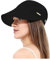 sy soul young Damen Sonnenhut mit Pferdeschwanz-Auslass Ultrabreitkrempe UV-Schutz UPF 50+ wasserabweisend Baseball Cap Strandhut(Schwarz)