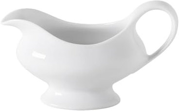 Gravy Boat 8.5 Oz White Ceramic Gravy Boat Porcelain Gravy Boat Large Pour and Fewer Drips Ceramic Sauce Boat for Gravy, Salad Dressings Gravy Boat Fat Separator