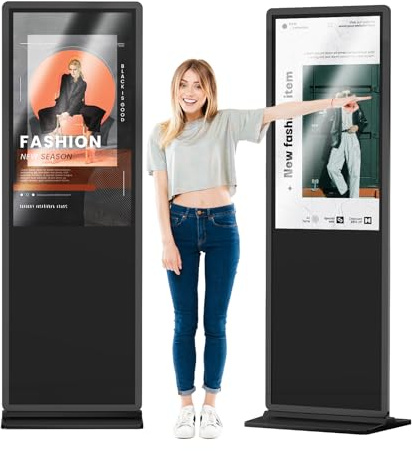 YIXZSWD Digitaler Kundenstopper, Werbedisplay Digital, Digitale Werbetafel, Vertical Monitor, IPS HD LCD Bildschirm, Digital Signage, Smart Monitor, Interaktive Anzeigetafel (Touch-Screen, 43 Zoll)