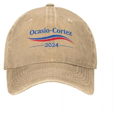 UOARQAUJ Ocasio-Cortez 2024 Unisex Baseballmützen Alexandria Ocasio Cortez Hüte geeignet für AOC-Fans US Distressed Denim Washed Hat Retro Outdoor Golf Sun Cap