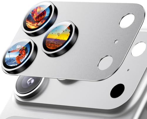 Jurqqer Camera Lens Protector for iPhone 17 Pro 6.3'' [Superior Scratch-Resistant] [Keep Original Shooting] 9H Ultra-Thin Tempered Glass & Aviation Aluminum Alloy Camera Guard, Silver