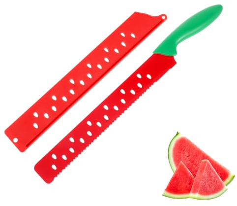 POPETPOP Coltello per Anguria Seghettato Affetta Melone e Pane con Design Ergonomico Utensile Leggero e Facile da per Uso