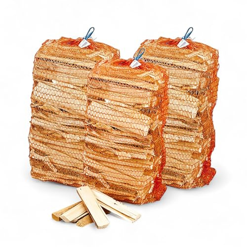 LERAVA Legnetti Accendifuoco (3x 2,5 kg) - Legna da Ardere per Camino - Accendifuoco Naturale in Legno di Pino e Abete - Accendi Fuoco Pulito e Facile - Ideale per Camino Forno e Stufa