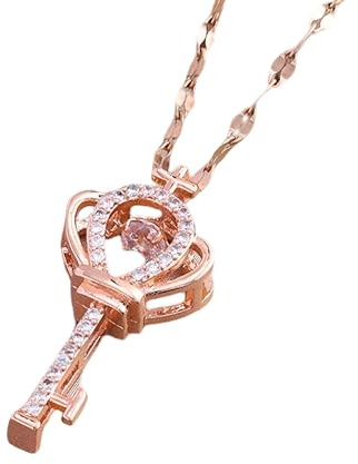 HXFFXHF Portachiavi per Donne e Uomini, Collana con Chiave in Argento Sterling 925, Portachiavi per Donne, Collana con Lucchetto e Chiave, Collana con Chiave Scheletro, Collana con Chiave a Cuore