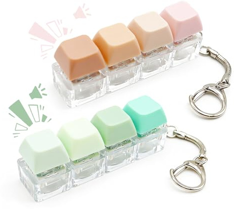 2 Stück Tastatur Fidget Spielzeug, Dekompression Tastatur Fidget Clicker | Vier Tasten Schlüsselanhänger, Bunter Tastenkappe für Dekompression Verbrauch Zeit
