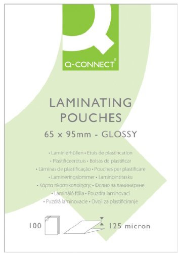 Q-Connect KF01213 Bindegeräte, Laminiergeräte und Zubehör Folientasche 65x95mm 125mic