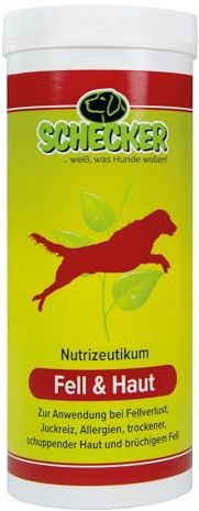 Schecker Nutrizeutikum Fell & Haut 1 x 125g bei Allergien, Juckreiz, Fellverlust schützt Leber und Nieren