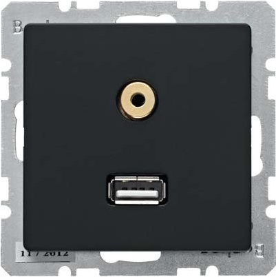 Toma USB/audio 3,5 mm., Q.1/Q.3, antracita, aterciopelado
