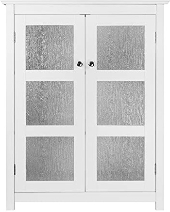 Elegant Home Fashions Connor Floor Cabinet with 2 Glass Doors
