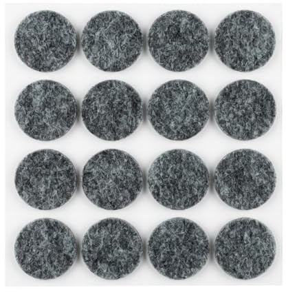 peha Filzgleiter 16 Stück selbstklebend Rund - 1,7mm, Ø22mm, grau | Möbelgleiter für Stühle und Deko, Kratzschutz und Bodenschutz