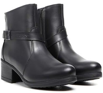 TCX - X-Boulevard Waterproof, Stivaletto da Moto Donna, Impermeabile con Membrana T-DRY, Tomaia in Pelle, Chiusura Laterale con Zip e Fibbia Regolabile, Nero