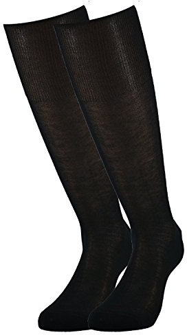 Fontana Calze, 6 paia di calze UOMO lunghe in 100% Cotone Filo di Scozia. NERO TG 42-44,5