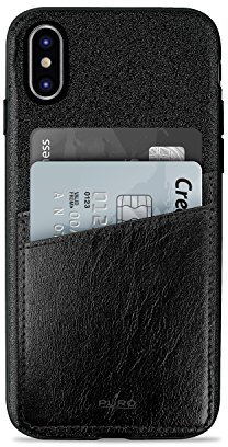 Puro IPCXSHINEPBLK Shine Pocket Schutzhülle für Apple iPhone X Schwarz
