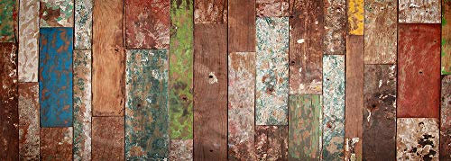 VINILIKO Industrial Wood Alfombra de Vinilo, Multicolor, 50x140