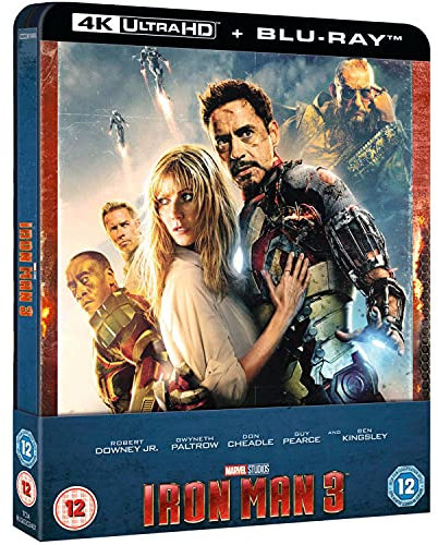 Iron Man 3 Limited Edition Steelbook 4K Ultra HD / Includes Region Free 2D Blu Ray