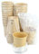 Lot de 50 verres en papier couleur havane composables 7 oz (200 ml) emballés dans une enveloppe biologique individuellement jetable