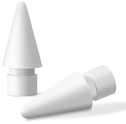 MJKOR [2021 New] Soft Paperfeel Damping Tips Replacement for Apple Pencil 1st Gen & 2nd Gen, Noise Reducing Pen Nibs for iPad Pro(2 PCS)