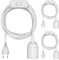 ledscom.de 3 pièces câble textile LEHA, fiche, interrupteur, blanc, 3 m, douille de lampe, 1x E27 max. 60W