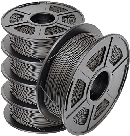 Metallgefülltes 3D-Druckerfilament, Eisenfilament 1,75 mm, 0,5 kg Spule (1,1 lbs), Rost in hoher Temperatur und feuchter Umgebung und von Magneten angezogen-Schwarz 5kg_1,75 mm