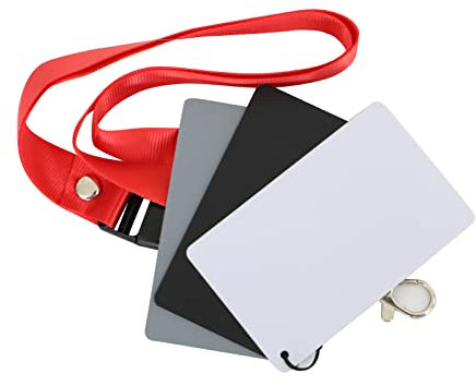 Grey Card White Balance Card for Manual White Balance and Exposure Measurement Black White Grey Cards 18% Grey for DSLR and Film with Carry Cord