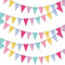 5 Stück Wimpelkette Wimpel Girlande, Wimpel Banner, Wimpel Girlande, Doppelseitig Wimpelkette Girlande Stoff, Wimpelkette Draußen Outdoor Dekoration, für Hochzeit Party Geburtstag Gartenparty
