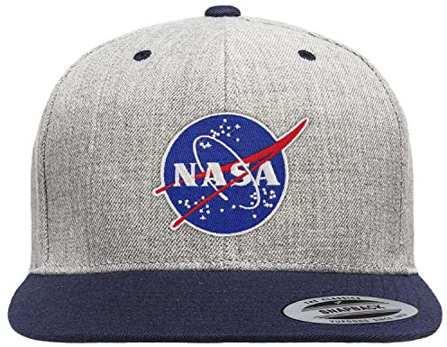 NASA Offizielles Lizenzprodukt Insignia Premium Snapback Cap (Heather Gray-Marineblau), Einheitsgröße