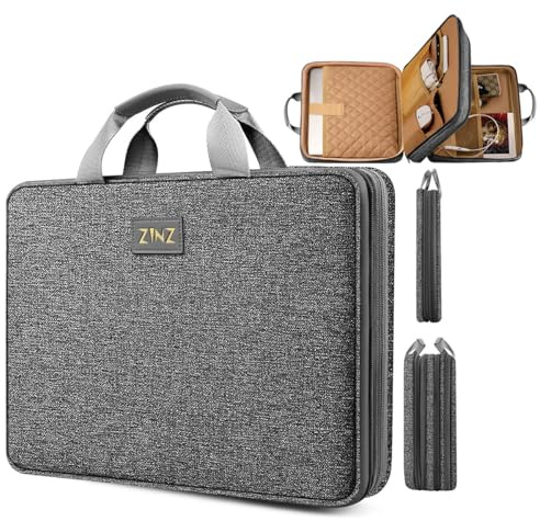 ZINZ Erweiterbare Laptophülle 13 13,3 14 15,6 Zoll Schutzhülle | Kompatibel mit MacBook Pro 16/15,4, XPS 15/16 & den meisten 15-16 Notebooks, Mehrere Fächer für den Alltag