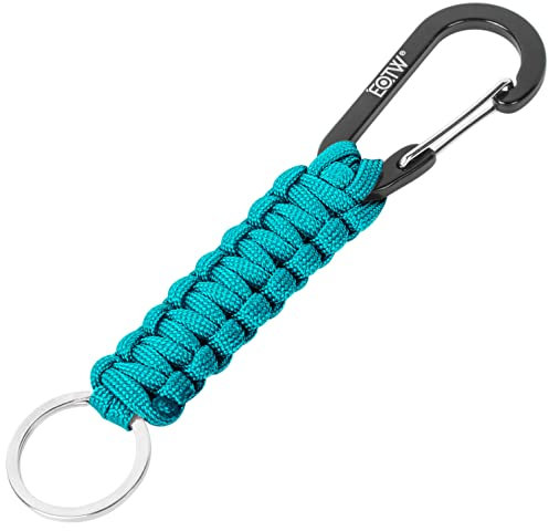 EOTW Paracord Schlüsselanhänger Karabiner Karabinerhaken D Ring Schlüsselband Schlüsselring für Motorrad Auto Camping Wandern Männer Frau Kinder (1 Hellblau)