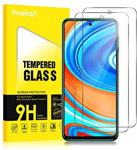 Pnakqil Vetro Temperato per Xiaomi Redmi Note 9 Pro/9 Pro Max/9S 4G [2 Pezzi],Durezza 9H,Anti-Graffio,Anti-Impronte,Senza Bolle,Ultra HD Schermo Pellicola Compatibile con Xiaomi Redmi Note 9 Pro 6.67
