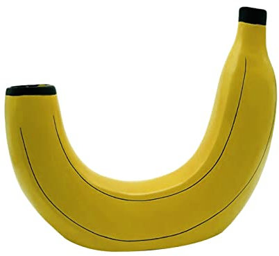 Bananenvasen aus Kunstharz, Blumenvasen, Tischdekorationen, Bananenornamente, Blumenvasen Schreibtisch Schubladenbox (Yellow, One Size)