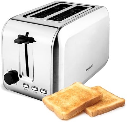 WeeKett 2 Slice Toaster Stainless Steel 750 W, Two Slice Toaster - Silver
