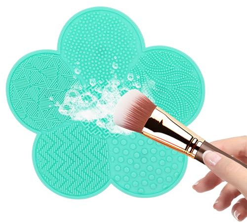 iJiGui Silicone Makeup Brush Cleaning Bearings with Suction Cups, Silicone Makeup Brush Cleaning Tool, Makeup Brush Cleaning Tool - Green