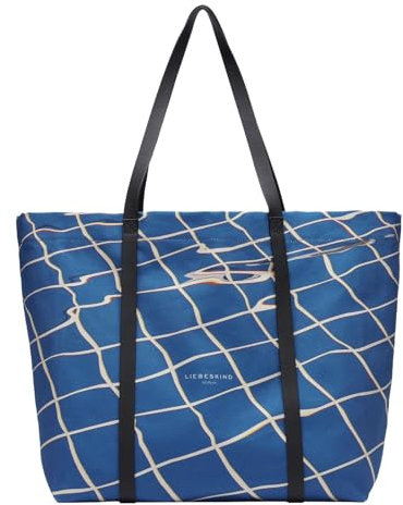 Liebeskind Berlin Damen-Shopper „Aurora“ – Große Canvas-Tasche Damen mit Reißverschlussfach und Leder-Schulterriemen – Shopper Bag Women – Passend für Laptops bis 16 Zoll – Light Bag, Pool