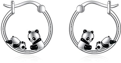 Panda Ohrringe für Damen 925 Sterling Silber Panda Creolen Ohrringe für Mädchen Panda Schmuck Geschenk